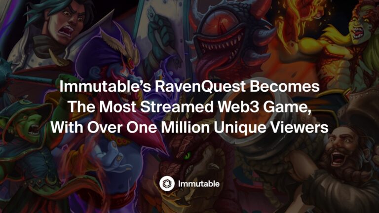 Immutable's RavenQuest has become the most-streamed Web3 game, the company said.