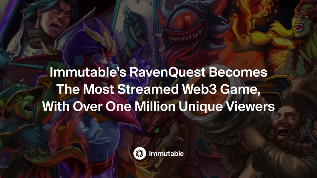 Immutable's RavenQuest has become the most-streamed Web3 game, the company said.