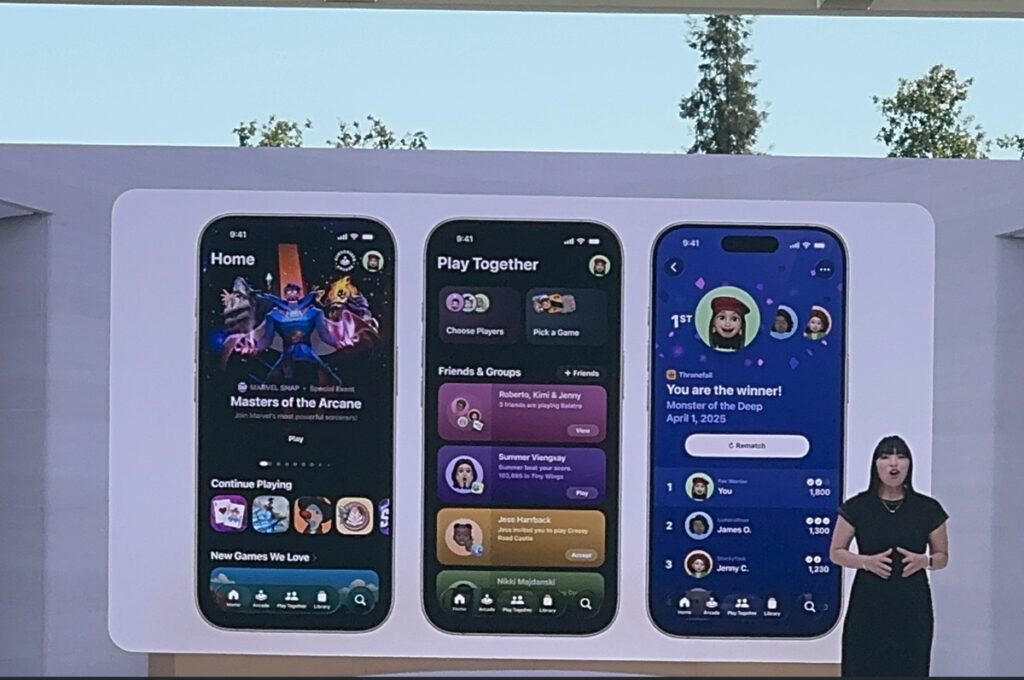 Ann Thai of Apple describes the Apple Games app at the WWDC keynote.