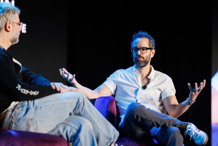Neil Druckmann speaks about creativity with Cory Barlog at the Dice Summit.