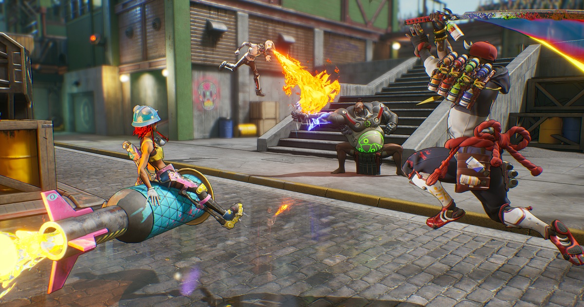 Nidhoggr spews fire in Bleeding Edge.