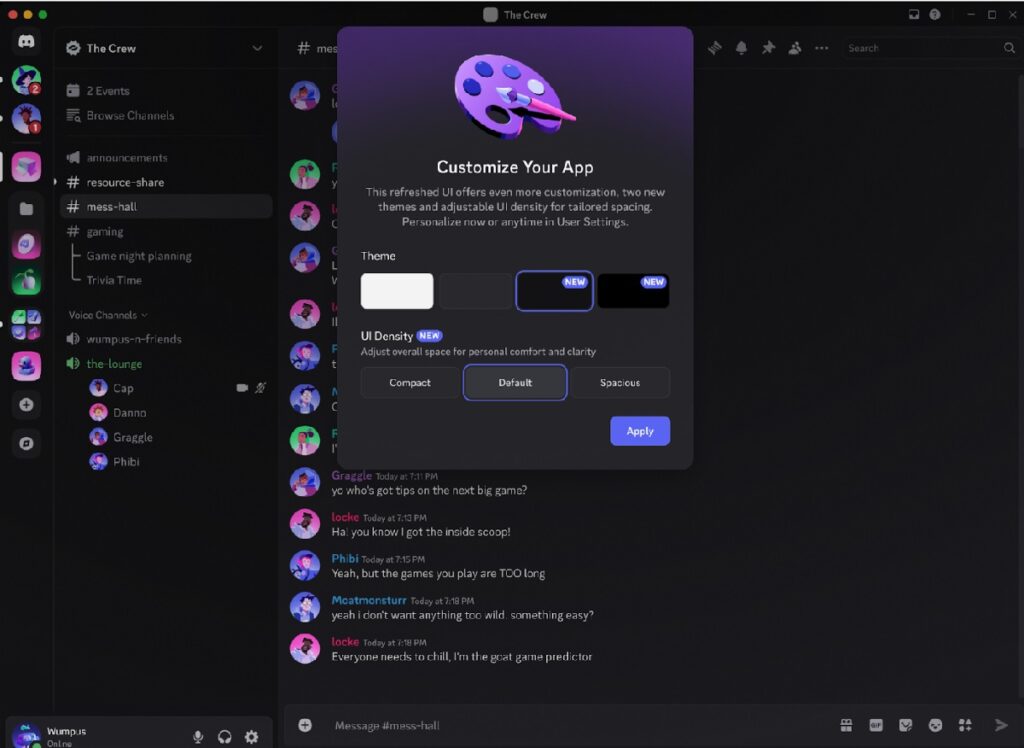 A look at the new Discord desktop.