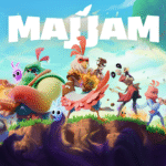 The main characters of Majjam, by Opus Major, with the game's title at the top of the screen.