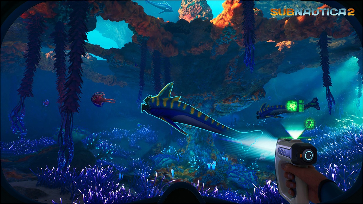 Pre-release still showing gameplay of Subnautica 2