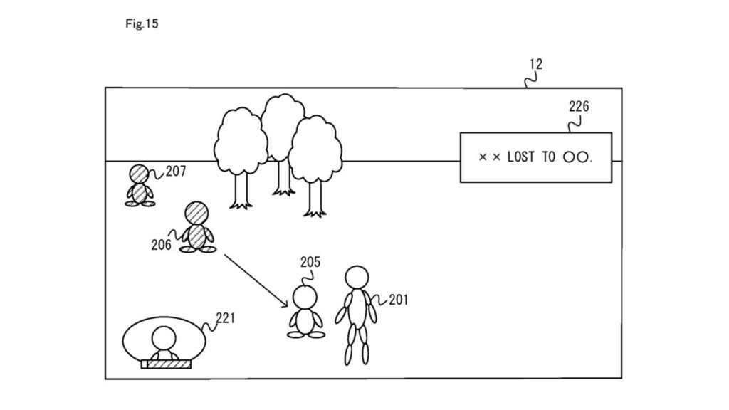 A patent drawing depicting the summoning of a character.