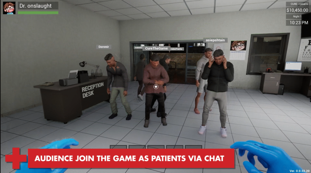 CURE - A Hospital Simulator chat interaction