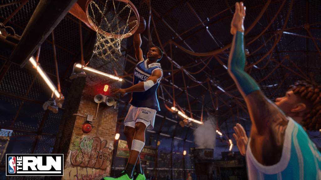 NBA The Run gameplay screenshot dunking