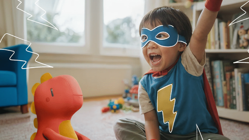 bondu and a superhero boy