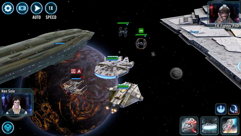 Space battles in Star Wars: Galaxy of Heroes. Source: Capital Games