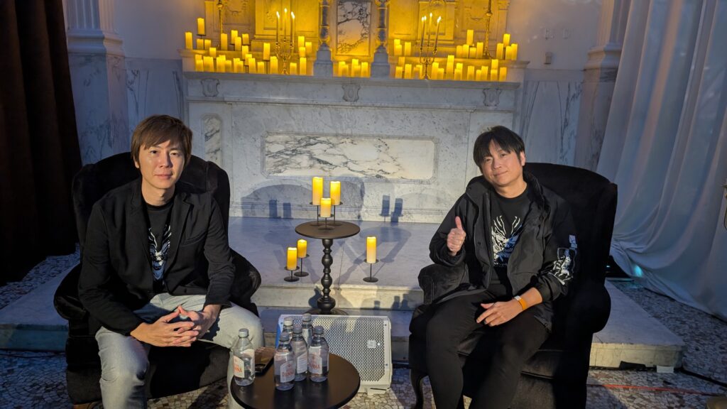 Keita Iizuka, producer (left) and Hiroshi Yoshimura (right) director, on Code Vein at Bandai Namco.