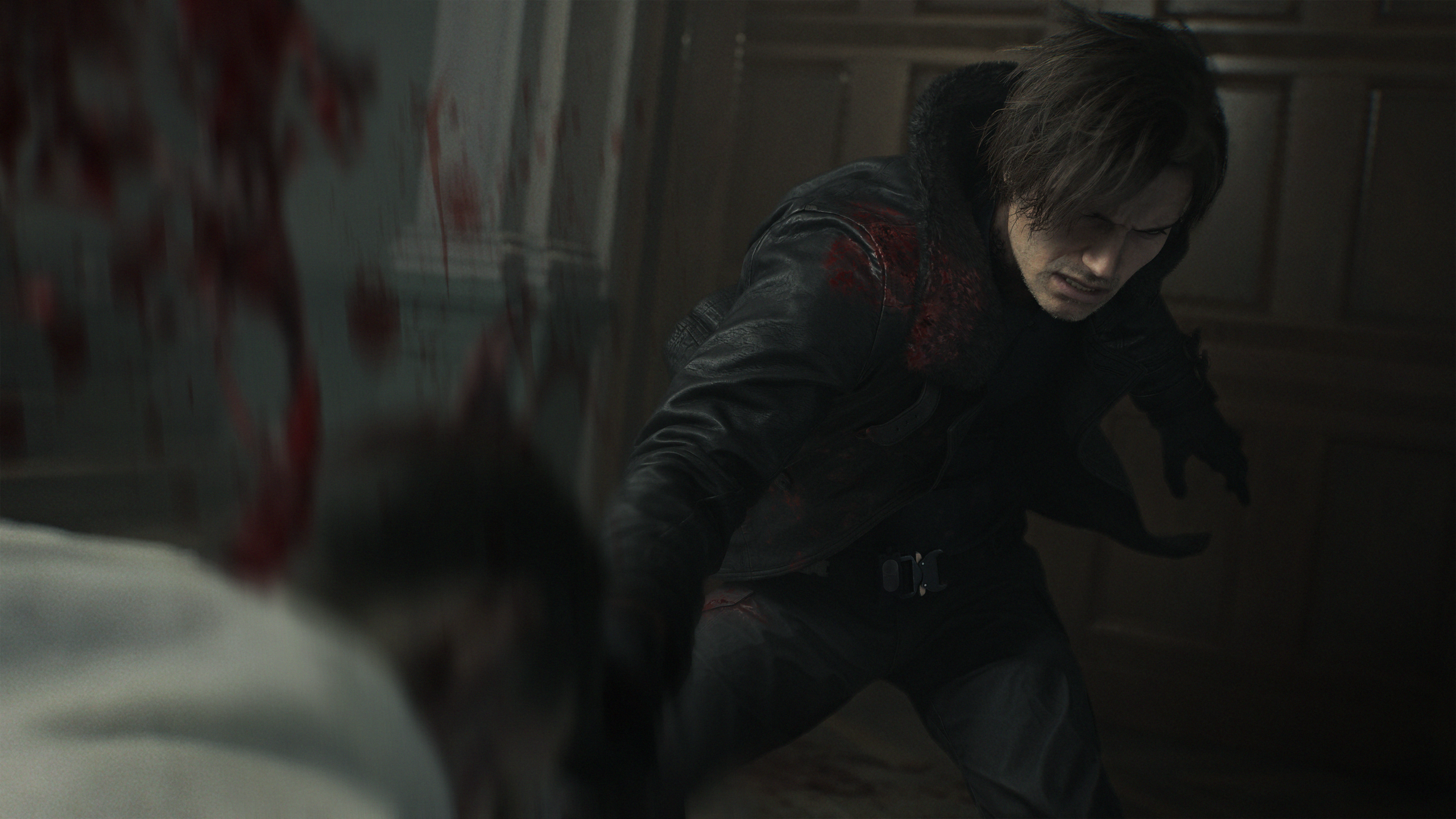 Resident Evil Requiem gameplay screenshot with Leon Kennedy