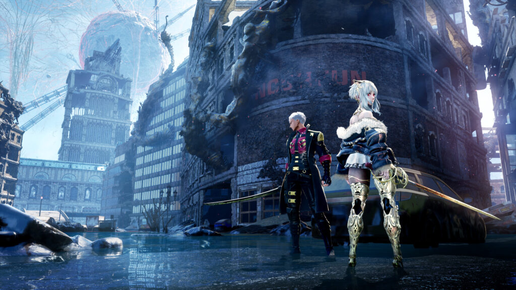 code vein 2 lou and character city backdrop