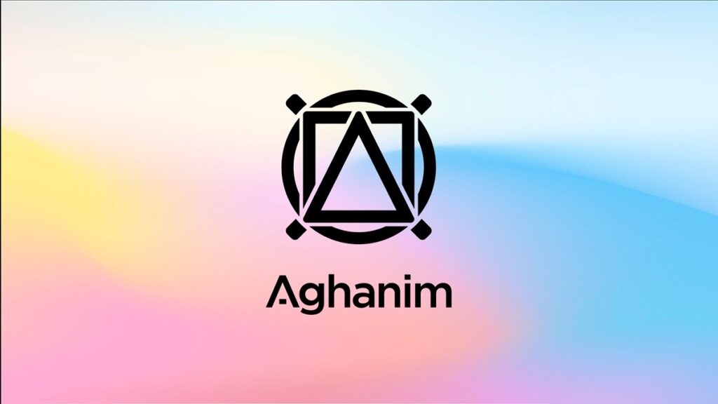 Логотип Aghanim с градиентным фоном