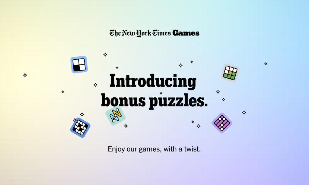 New York Times Games rolls out bonus puzzles to subscribers