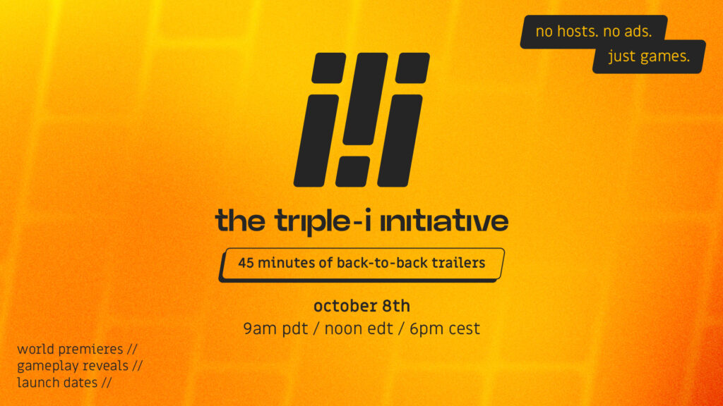 The Triple-i Initiative showcase returns Oct. 8 for 40 game announcements